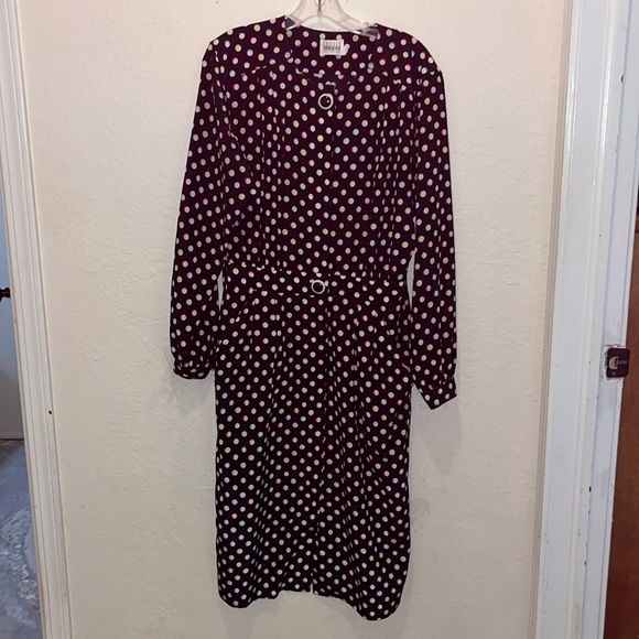Vintage Dresses & Skirts - Vintage 70s dress | dress with multicolored polka dots and pockets